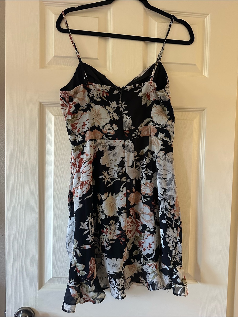 Lulu's Black Floral Spaghetti Strap Mini Dress - Picture 5 of 5